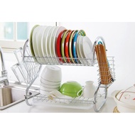 Dish Rack 2-tier 2-Layer Dish Drainer Stainless Steel