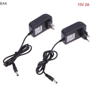 BAK 15V2A AC 100V-240V Converter Adapter 15V 2A 2000mA Power Supply EU US Plug 5.5mm x 2.1-2.5mm BA