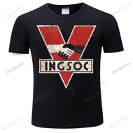 Mens 1984 INGSOC George Orwell T Shirt Big Brother Distressed Design Bladerunner Casual t shirt male