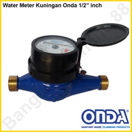 Meteran Air Water Meter Brass Kuningan Onda 1/2 inch