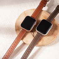 Apple watch - 【暖色】車線細皮革 蘋果錶帶