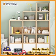 Worthbuy Multi-Layers Wooden Storage Rack Bookshelf Rak Buku Office Rak Bertingkat Cabinet Rak Serbaguna Kayu 木制展示柜 书柜