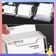 LA 1Pcs Business Card Box,  Transparent 1/2/3 Grids Bussiness Card Holder, Display Stand School Offi