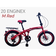 Basikal Folding 20 inch ENGINEX Ready Stock 100%pasang 20 Inch Folding Bike 7 SPEED Bicycle Sporty D