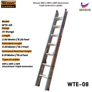 Winner 8ft x 8ft x 8ft Triple Extension Aluminium Ladder 8x8x8 kaki