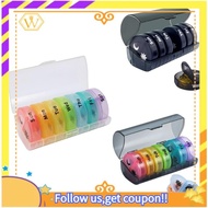 【W】Daily Pill Organizer (Twice-a-Day) - Weekly AM/PM Pill Box, Round Medicine Organizer, 7 Day Pill Container