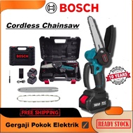 BOSCH Cordless Chainsaw Cordless Saw Heavy Duty Chainsaw Wood Cutter 6Inch Portable Pruning Saw Gergaji Elektrik✂️