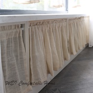 Beige curtains Plain Color Door Curtain Half Curtain Rod Curtain Cabinet Curtain Semi-blackout Coffe