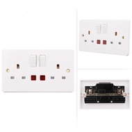 EMK 13A 2 Gang Switch Socket Neon (Bakelite)