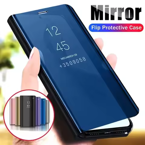 Smart View Mirror Flip Case For Xiaomi Poco X7 X6 M6 Pro 5G 4G Open Cover Stand Fold Shockproof Capa
