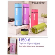 TERMOS Six Oup 450ml Glass Drinking Bottle / Glass plastic cover 6oup logo H50-6 / mini water thermo