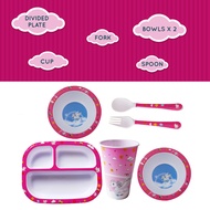 6 Pieces Complete Feeding Set with Divided Plate Pegasus Series by La Ban Collection Microwave Safe 