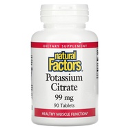 Natural Factors, Potassium Citrate, Healthy Muscle Function, 99 mg, 90 Tablets