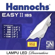 Hannochs Panel LED Easy II Kotak IBS 3w 5w 7w 9w 12w 15w 20w Putih Downlight Hannochs Easy II