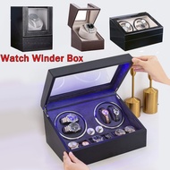 Watch Winder Automatic Box 2-1 Operation Mode 1+0 / 2+0 / 4+0 / 4+6 Double Head With Led Light Men Watch Storage Boxes