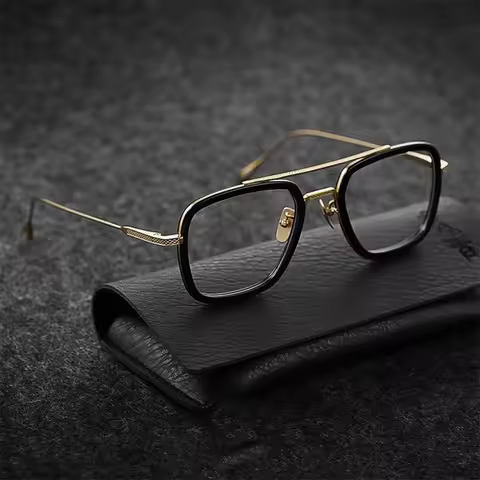 Tony Stark Robert Downey Men Women Sunglasses Fashion Square Frame Transparent Lenses UV400 Sun Glas