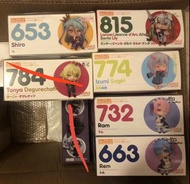 GSC Nendoroid 黏土人 653 663 732 774 784 815 遊戲人生 白 Re:0 從零開始 幼女戰記譚雅初版 工口漫畫老師 FGO