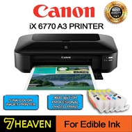 Canon PIXMA iX6770  A3+ Printer with empty refillable cartridge for edible ink