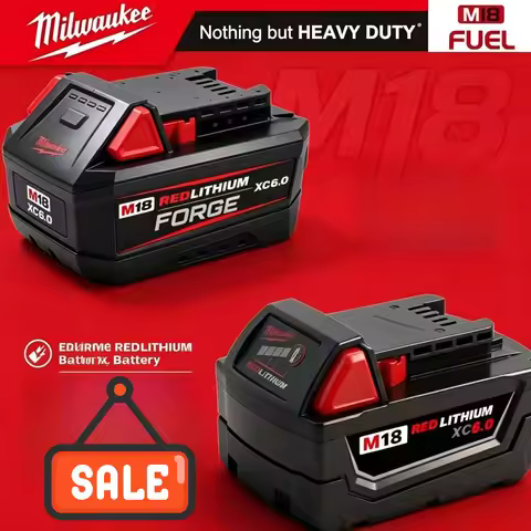 Latest Milwaukee Red Lithium FORGE XC 6.0/8.0Ah Battery, 48-11-1860 48-11-1850 Professional Power Su