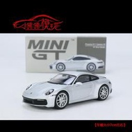  TSM-MINI GT 1:64保時捷911 992 Carrera 4S GT銀色 