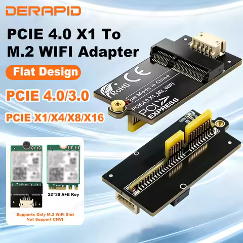 PCIe 4.0 X1 to M.2 WiFi Adapter NonBlocking Mini for A+E Key 2230 PCIe X1 X4 X8 X16 for 9260 AX210 A
