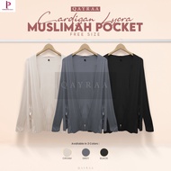 𝐐𝐀𝐘𝐑𝐀𝐀 Women Cardigan Lycra Muslimah Pocket (FREE SIZE)