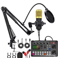 V8S Sound Card English Podcasting Equipment Set bm800 Microphone Singing F998 Live Set