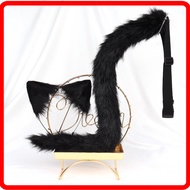 Anime hand made plush cat animal ear cos simulation civet cat ear accessories headband maid tail acc