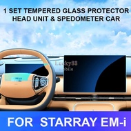 For Car GEELY STARRAY EM-i 7 1 Set Tempered Glass Protective Film Head Unit & Speedometer Pelindung