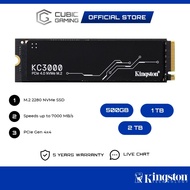 Kingston KC3000 PCIe 4.0 NVMe M.2 2280 Internal SSD Solid State Drive (SKC3000S) (500GB/1TB/2TB)