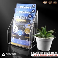 3-Tier Desk Brochure STAND TENT HOLDER 1/3 F4 Acrylic