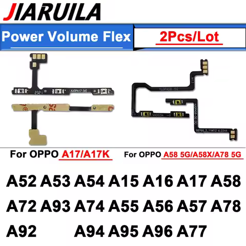 Volume Power On Off Switch Control Button Key Flex Cable For OPPO A52 A53 A74 A15 A16 A17 A58 A72 A9