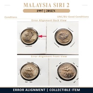 Error Alignment 20Sen Coins 1997 Good Conditions Malaysia S2 Duit Syiling Lama CollectibleOnly