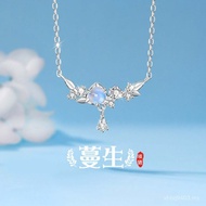 Chain New Style Vine Clavicle Girlfriend Niche Luxury Pure Silver Female Necklace Stone Light 2024 M