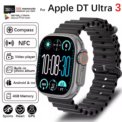 2025New DT Ultra 3 Pro Google map NFC GPS SmartWatch 32G Memory Music Video Bluetooth Call Waterproo