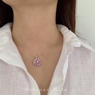 FEBRUARYMATE14k gold plated necklace-ABIGAIL flower charm necklace