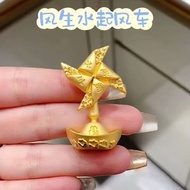 Fortune-bringing ingot windmill, a creative mini desktop ornament that can rotate and bring prosperi