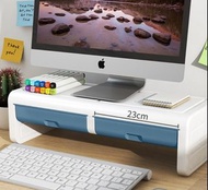 桌上型電腦增高架 │ 辦公桌面顯示器螢幕底座托架鍵盤 │ 收納整理置物架 - 附抽屜粉紅色