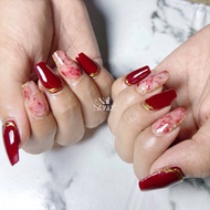 Red Marble Press on Nails / Fake Nails / Custom False Nails