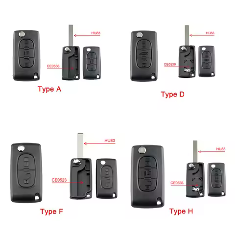 2/3 Buttons Key Shell CE0523 CE0536 fit for Peugeot /Citroen C2 C3 C4 C5 C6 C8 with Uncut Car Flip K
