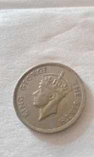 香港 1951年 5毫子 硬幣 男皇頭像 銀色