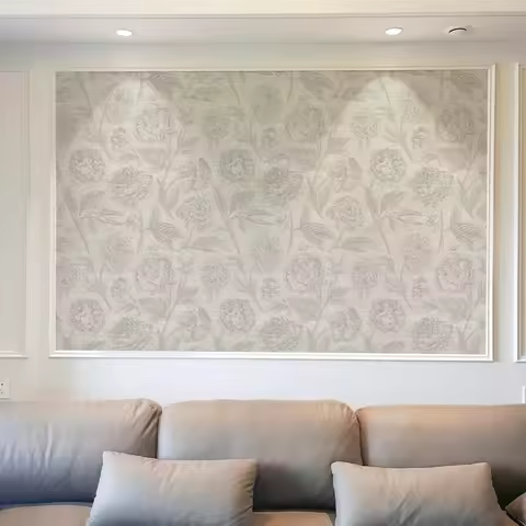 Morden Grey Floral Peel And Stick Wallpaper Chic Waterproof Living Room Wall Decoration Kitchen Bath