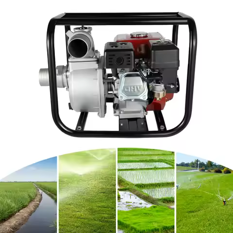 7.5HP 196CC Water Pump 4-stroke Gasoline Engine Water Pumping 3.6L Fuel Tank Capacity for Agricultur