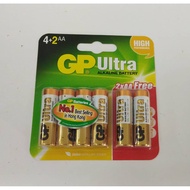 GP ULTRA ALKALINE BATTERY AA 4+2'S 1.5V