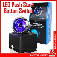 Pivot Push Start Button Switch Ignition Starter Kit With LED Blue Light