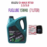 ISUZU D-MAX RT50 2.5 /3.0 OIL FILTER + FUELUBE 15W40 7LITER MINERAL ENGINE OIL DMAX