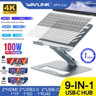 ◐ADMIRABLE◑ Wavlink Adjustable Aluminum Laptop Stand 9-in-1 USB C Docking Station with 100W PD Char