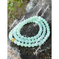 Jadite Marble Necklace 7A Clear Green Water Size 6mm Svip Goods Kiem Dinh