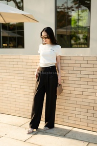 พร้อมส่ง กางเกงขายาวขอบเอวอังกฤษ ป้ายงานvshop