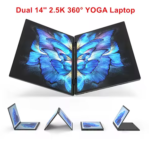 Topton L14 Dual Screen 360° YOGA Laptop 12th Gen Intel N95 2*14 Inch 2.5K Touch IPS Windows 11 Table